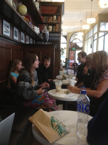 Starbucks Lima with the tour group