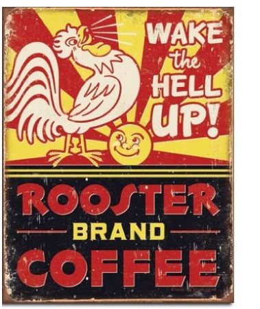 Rooster brand coffee vintage poster