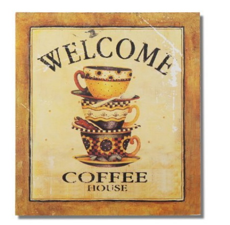 wood vintage coffee poster