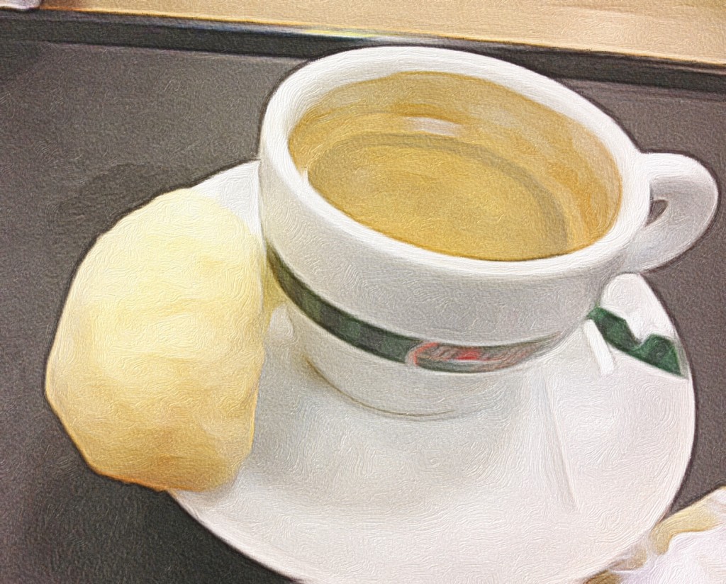 Espresso with pao de queijo (bread with cheese)
