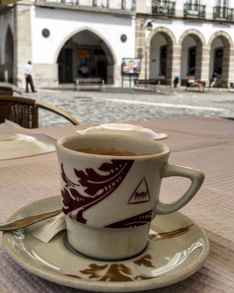 coffee at Praca do Giraldo, evora