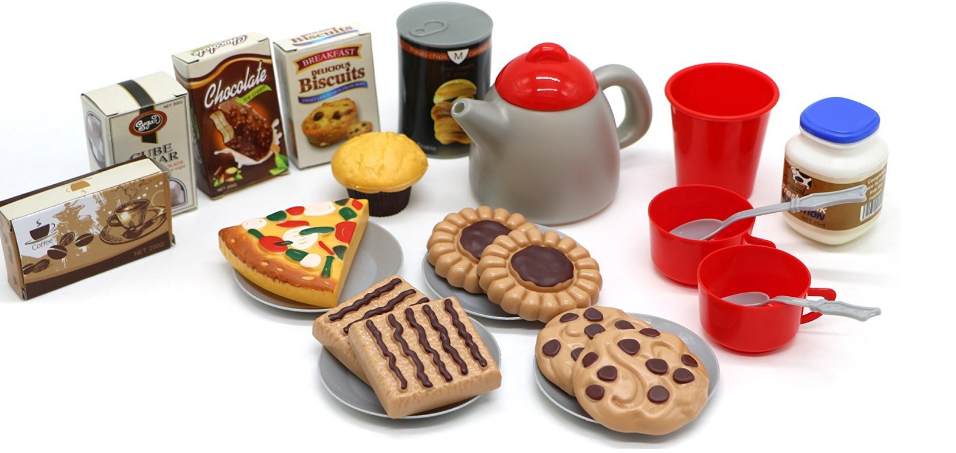 Little Treasures Coffee Pastries & Cake Pretend Play Food Eating Toy Set