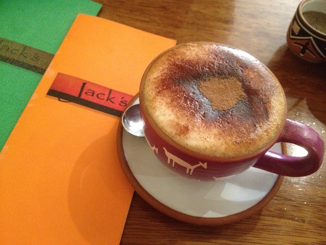 cappuccino in jacks cafe Cusco