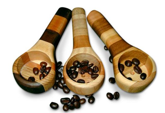 wooden coffee scoops