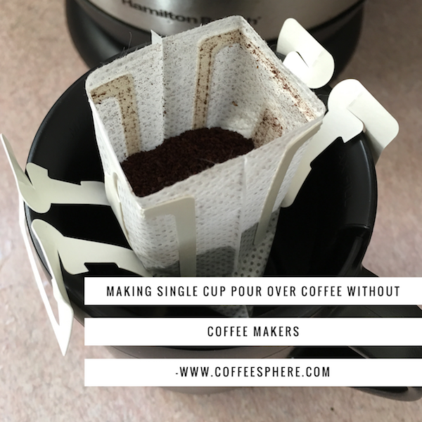 Making single cup pour over coffee 