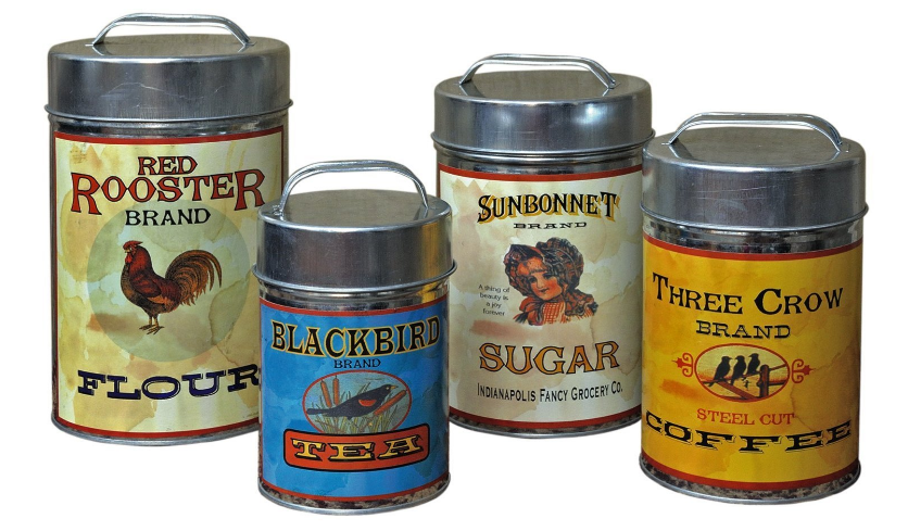 Sugar, Flour, Coffee and Tea Cannisters