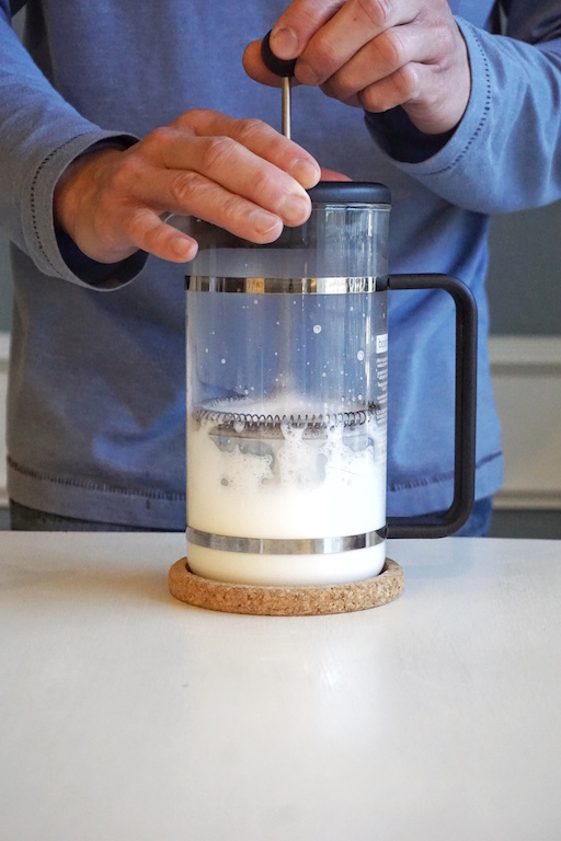 frothing milk for latte art