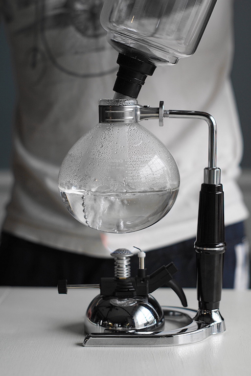 siphon coffee maker water heating