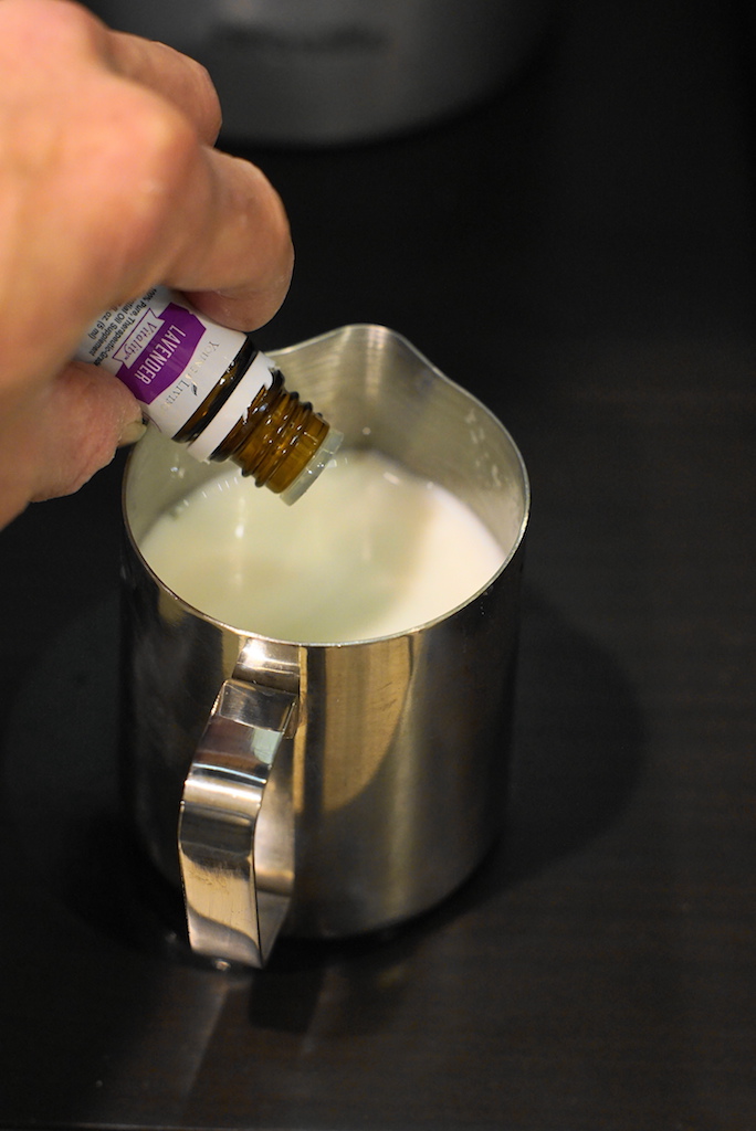 add lavender oil to milk for lavender latte