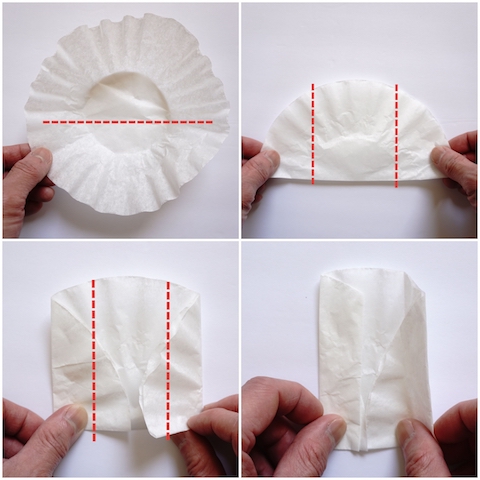 how to fold a coffee filter to make coffee in the microwave