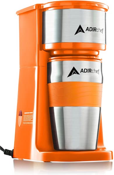 AdirChef Grab N' Go Personal Coffee Maker Orange