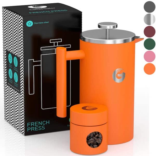 Coffee Gator French Press Coffee Maker Orange