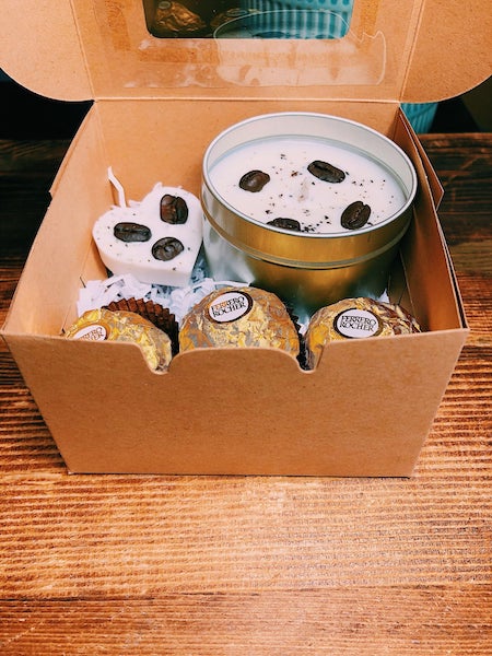 Coffee Candle and Chocolate Gift Box