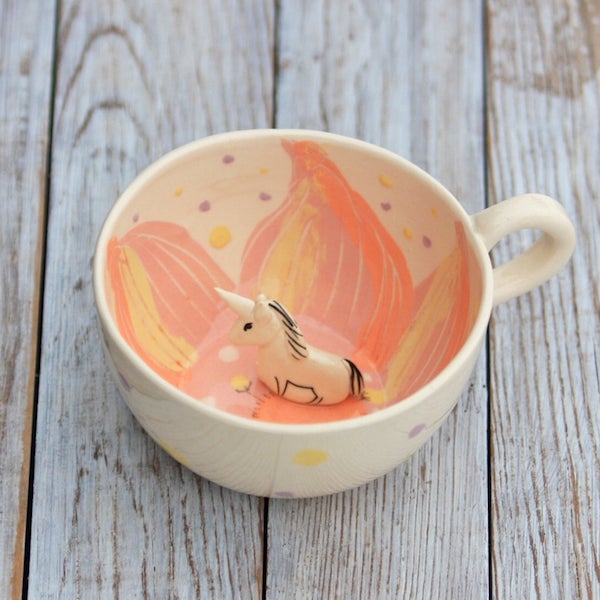 surprise unicorn coffee mugs