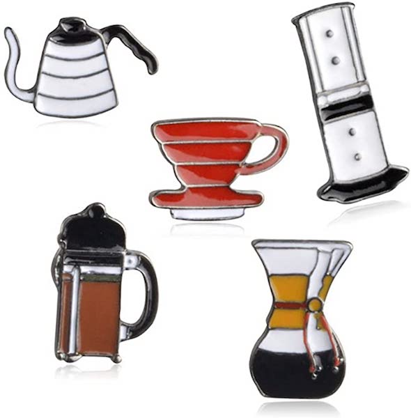 coffee makers enamel pin pack