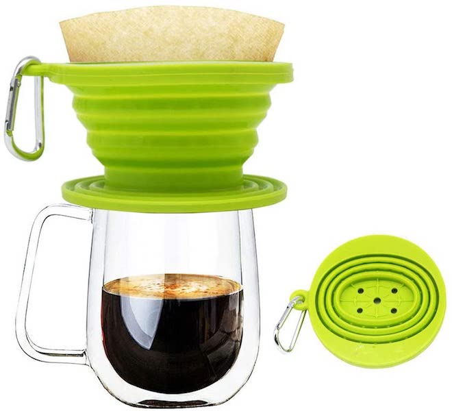 Collapsible Pour Over Coffee Dripper green