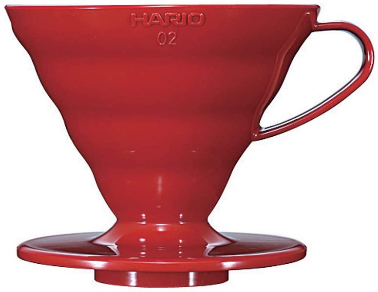 hario red plastic coffee dripper