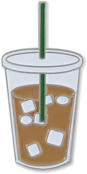 iced coffee enamel pin