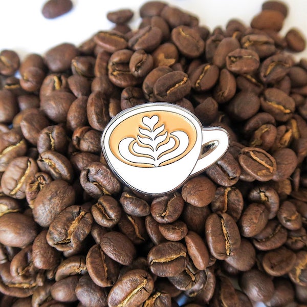 latte enamel pin