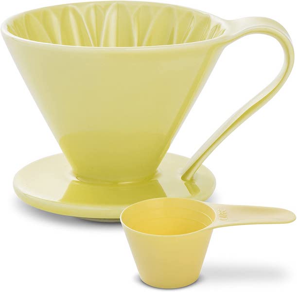 pour over yellow coffee maker