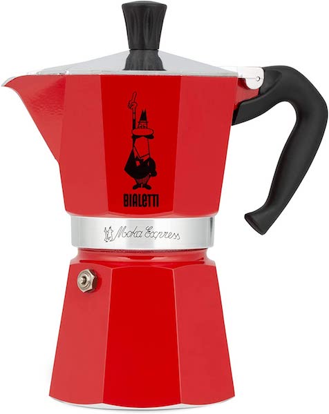 red bialetti moka pot