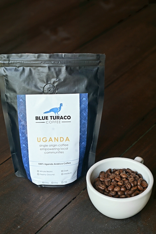 blue turaco ugandan coffee