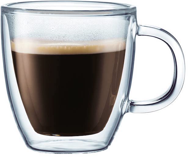 Double Wall Cappuccino Glass Mugs 8.5oz, Clear Coffee Mug Set Of 4