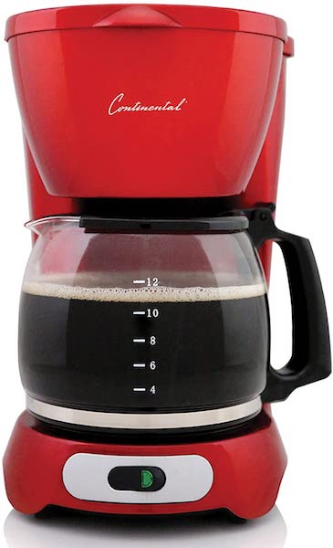 Continental Electric Drip Coffee Maker Red