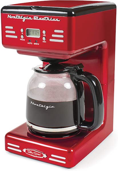 Red Nostalgia Retro 12-Cup Programmable Coffee Maker