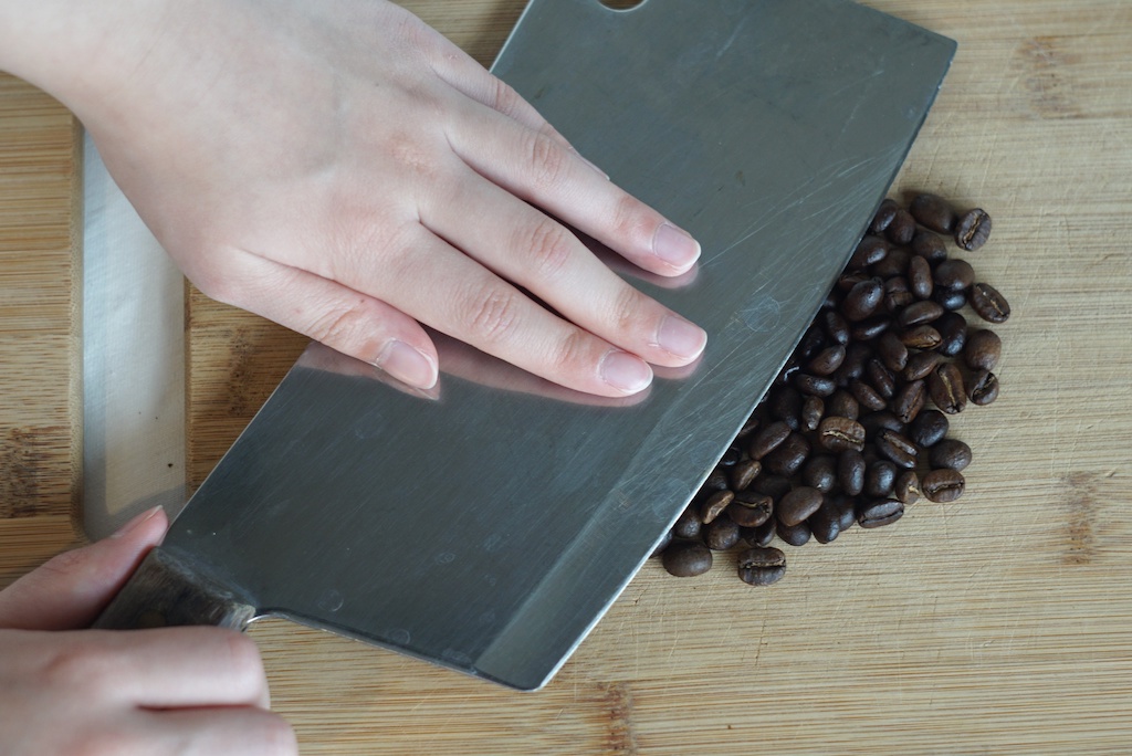 cleaver to grind coffee beans