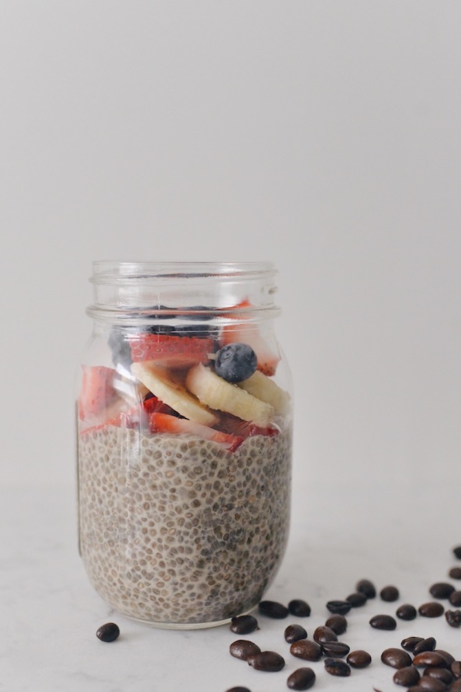 coffee chia pudding coffee beans