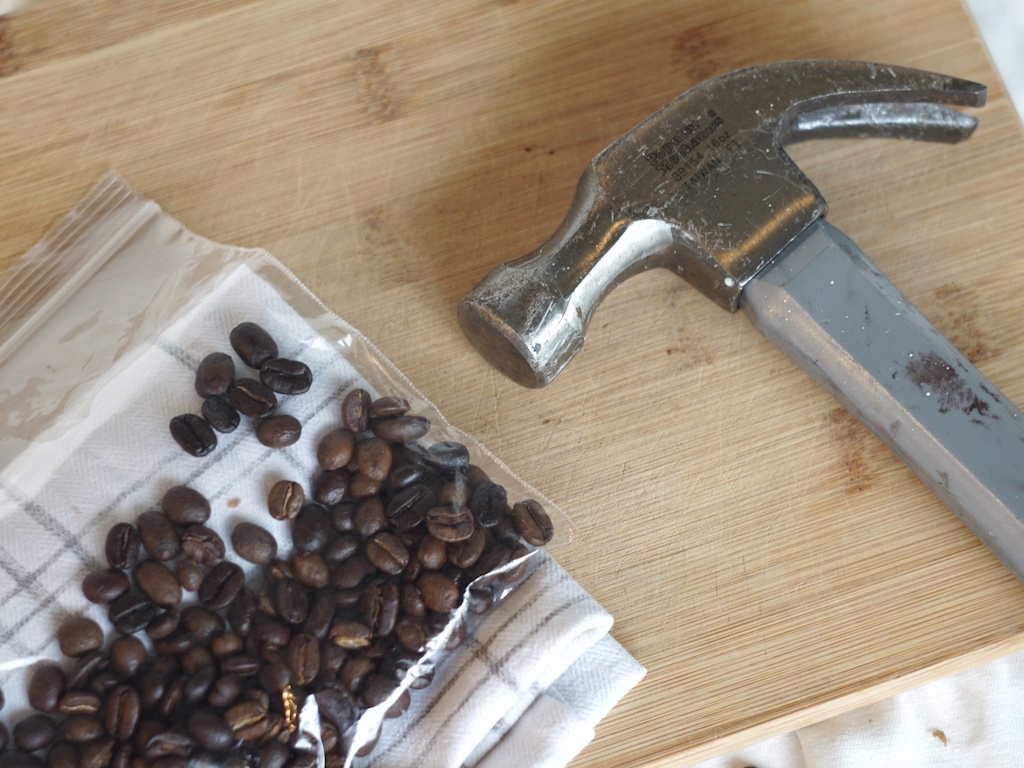 hammer to grind coffee beans