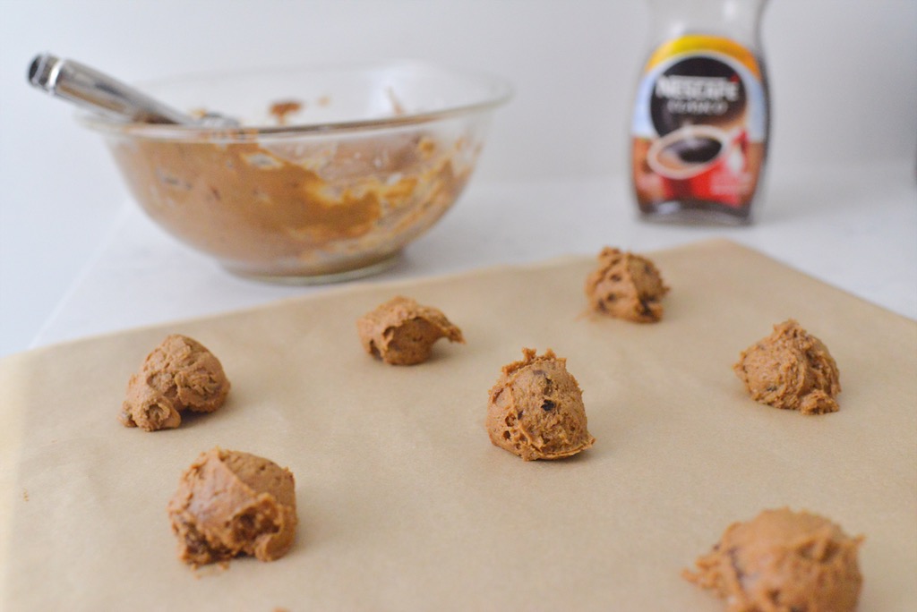 coffee chocolate chip cookies dough balls