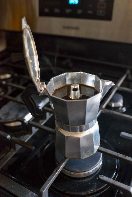 moka pot on stovetop