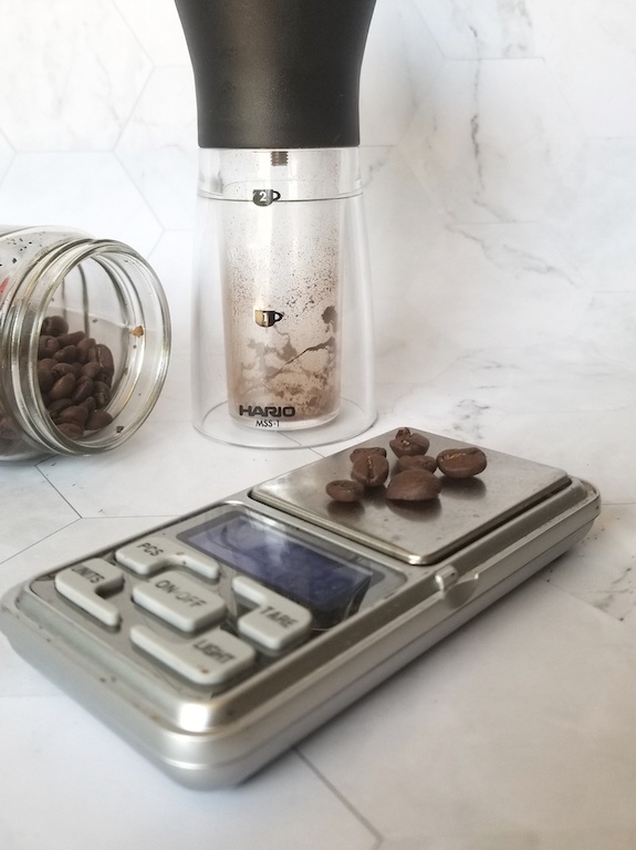 measure coffee beans for french press espresso
