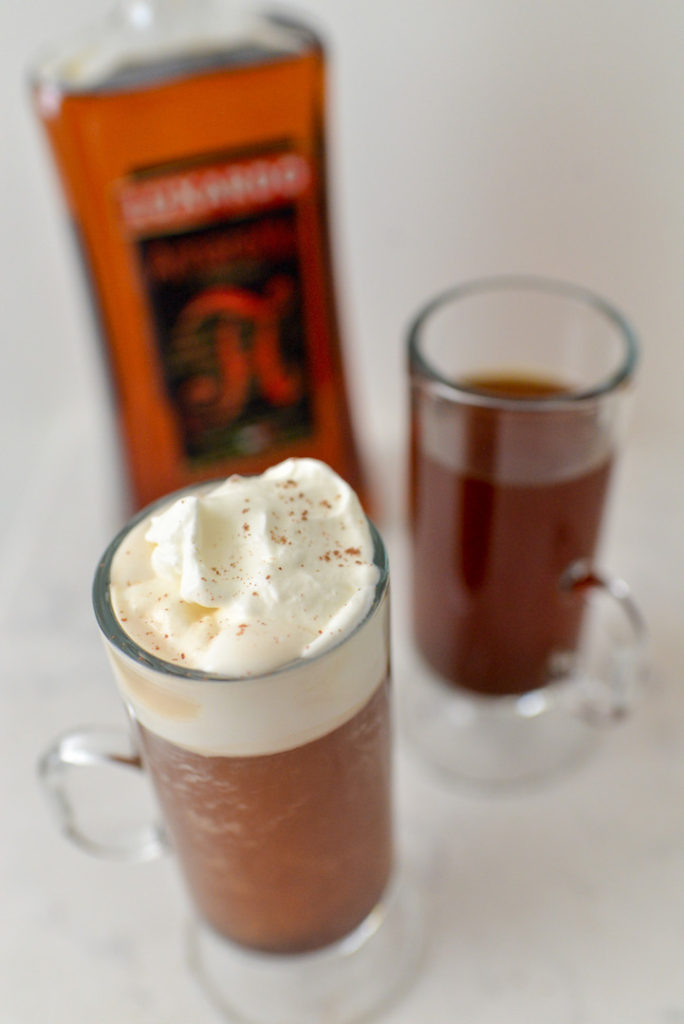 amaretto coffee whipped cream cocoa powder