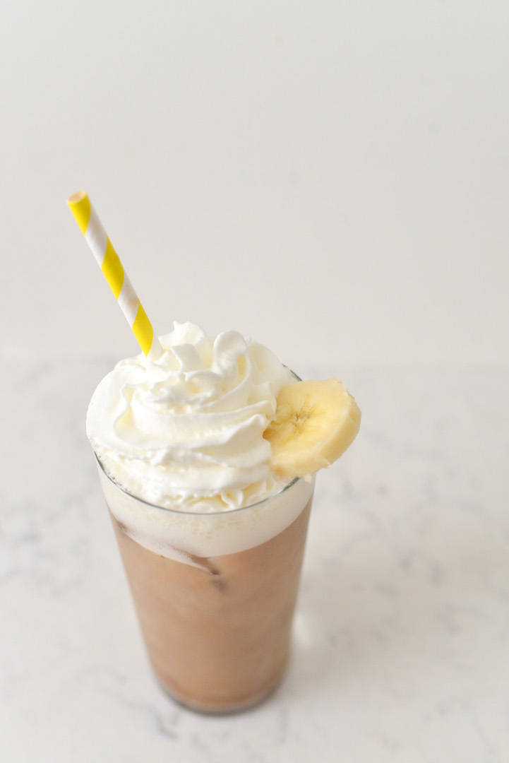 banana milk coffee whipped cream