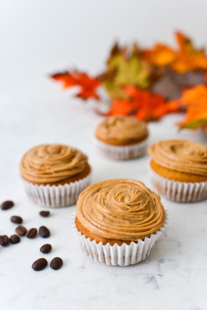pumpkin muffins with coffee frosting