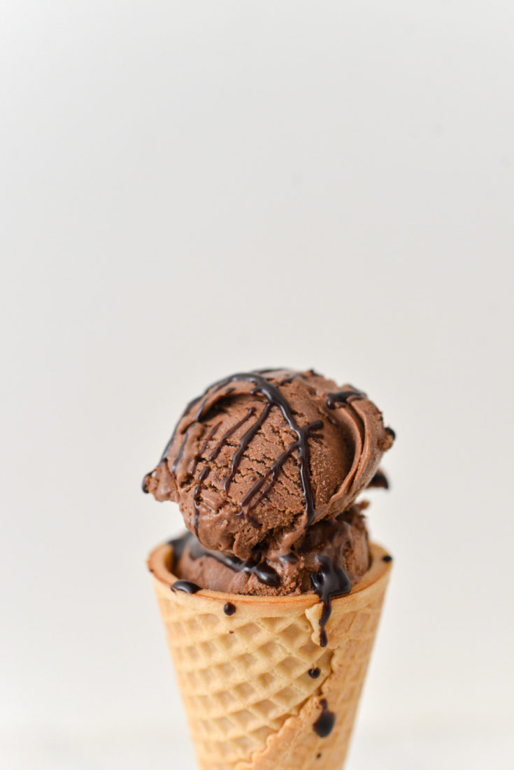 No Churn Mocha Ice Cream drizzle