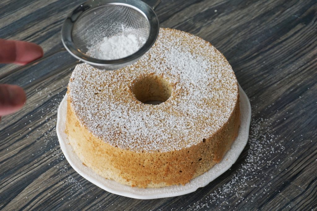 Espresso Chiffon Cake dust powdered sugar